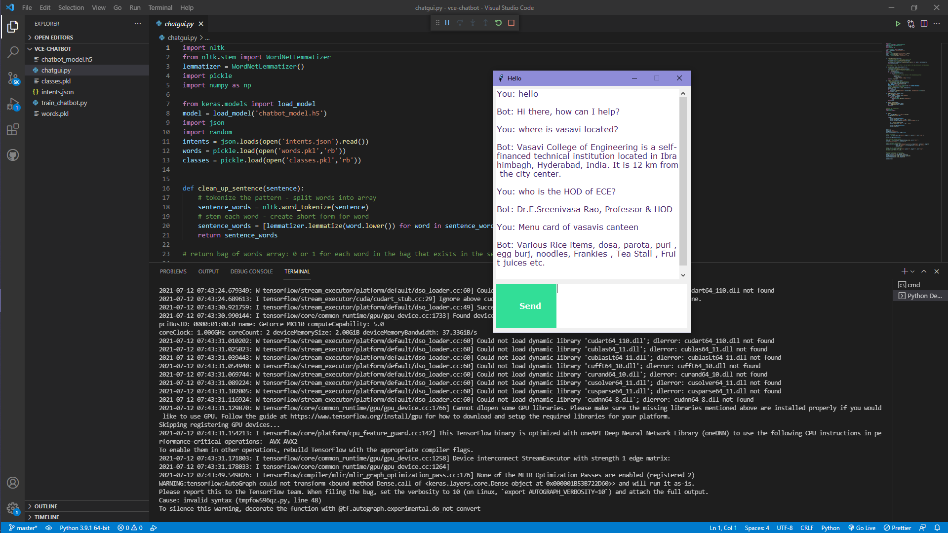 GitHub - SUMEKAGARWAL/VCE-Chatbot