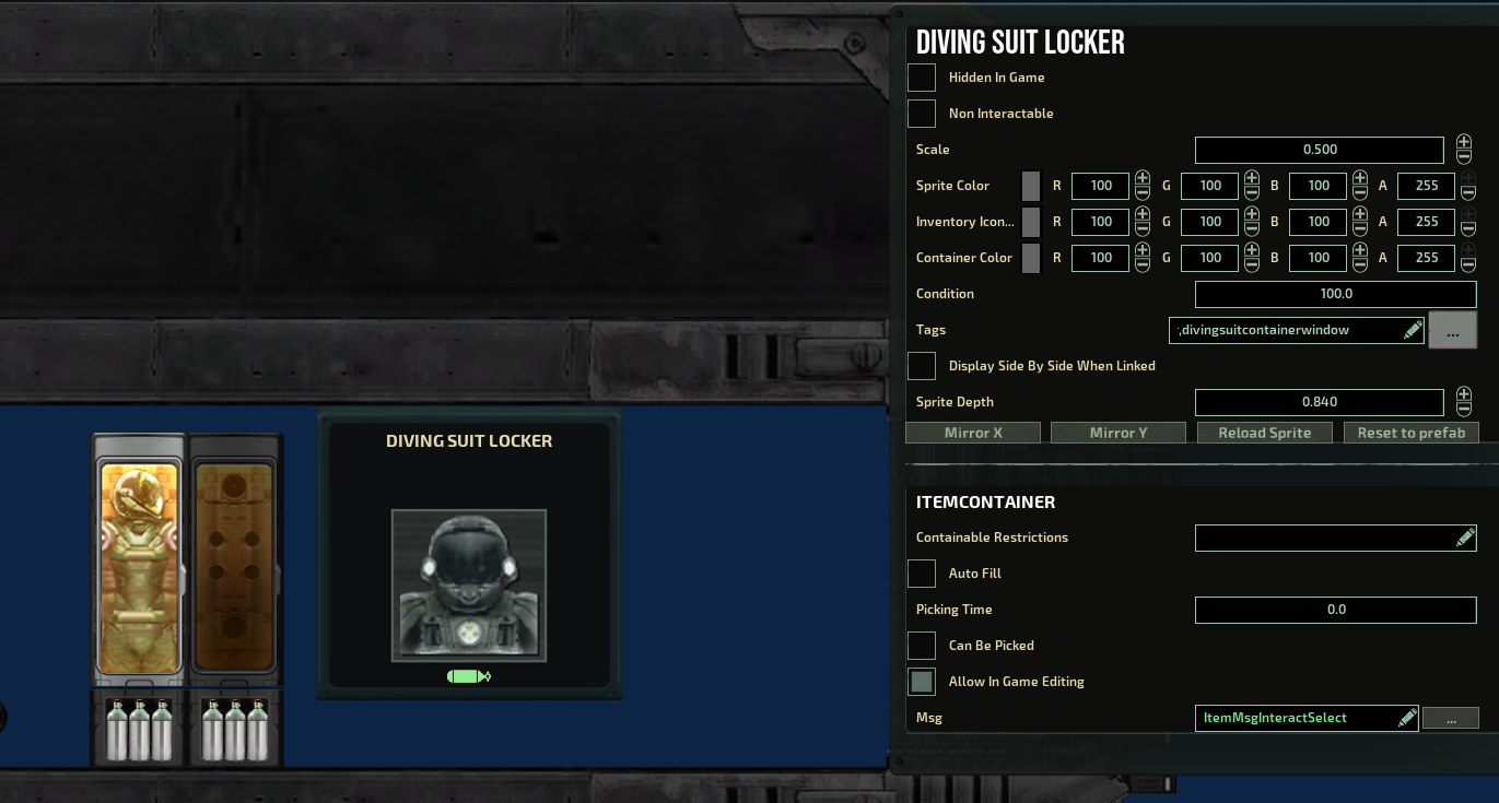 [Issue][Sprite Color] The single Diving Suit Locker does not render