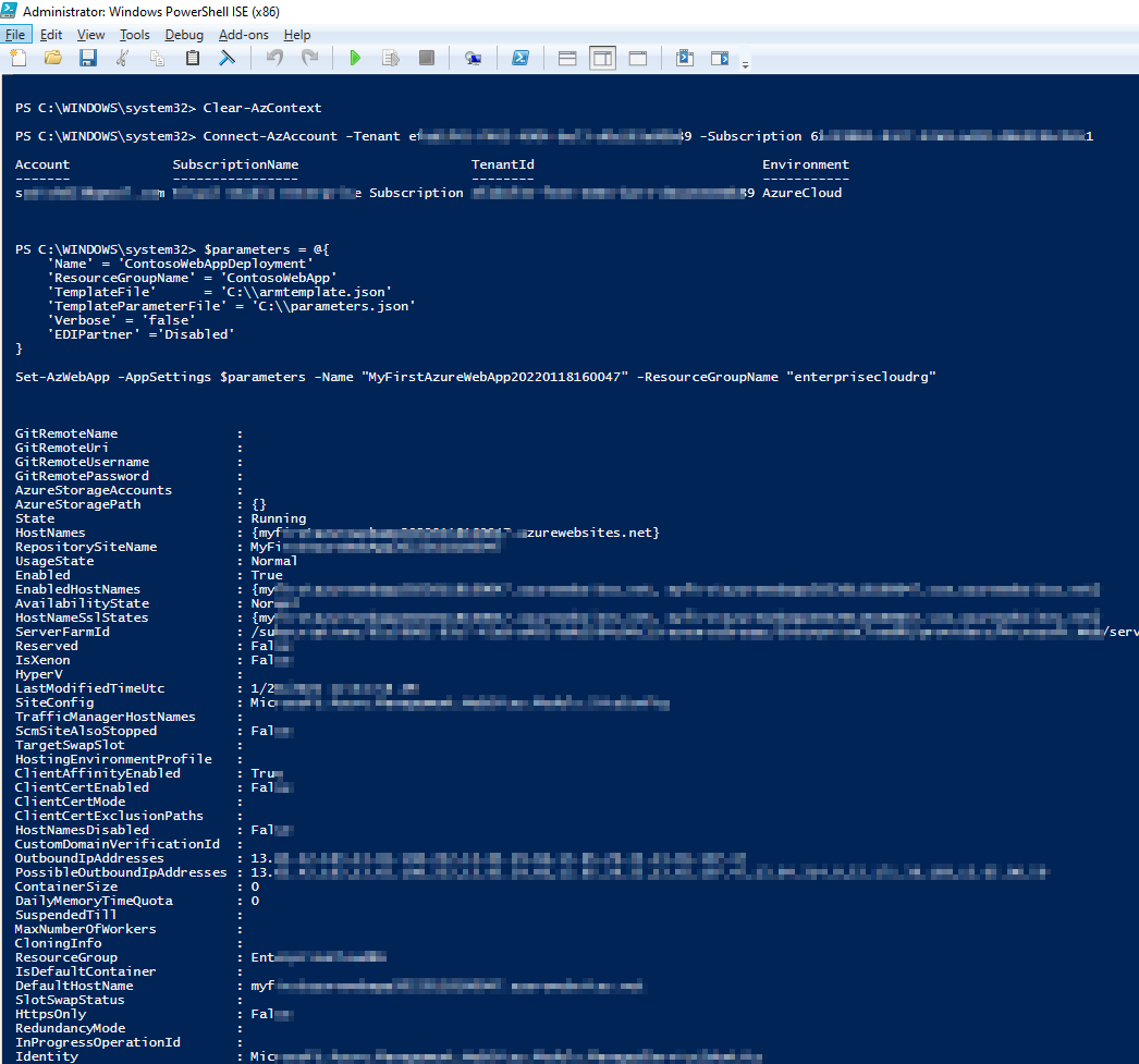 AppSetAzApp appsettings not updating appsettings on service