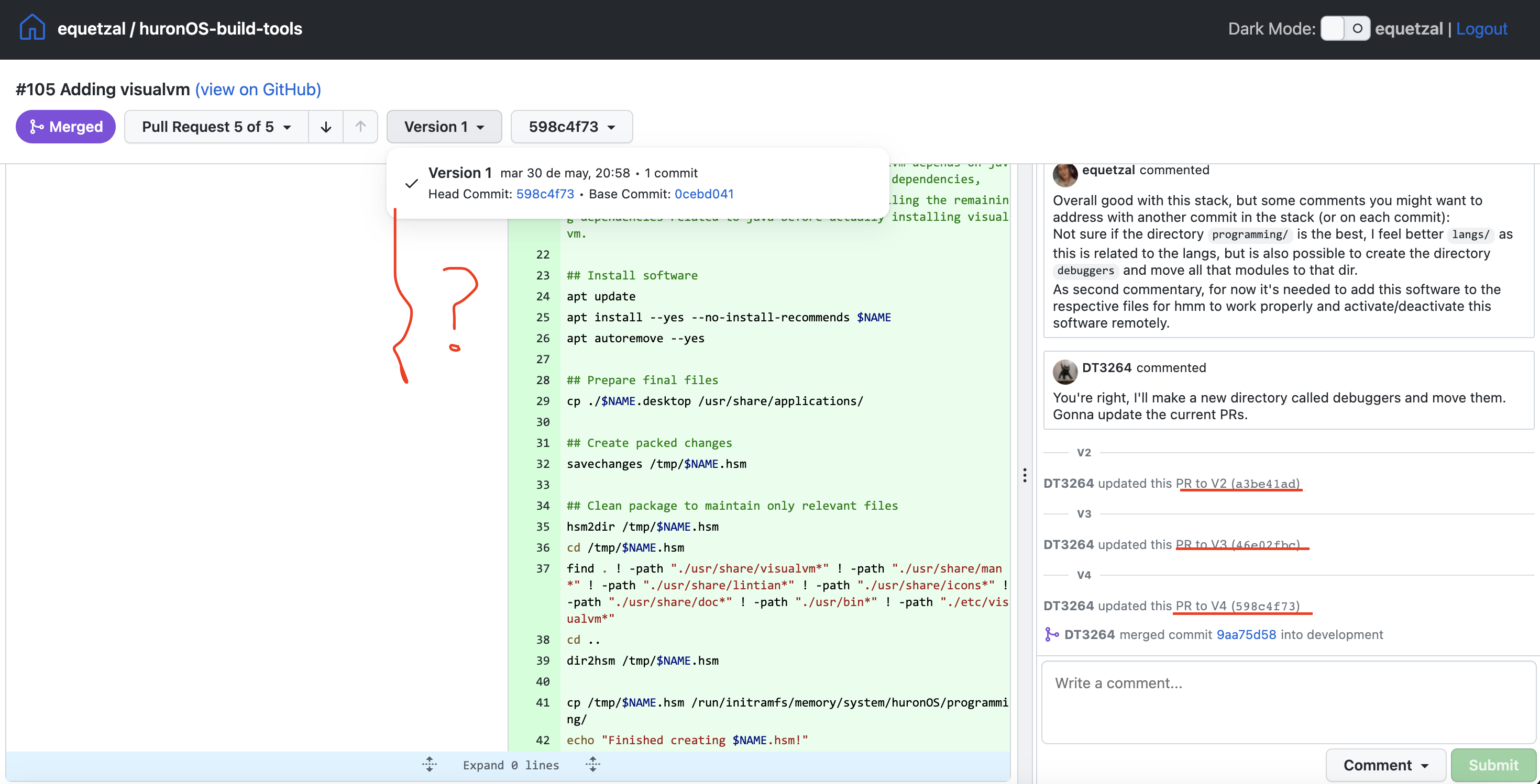  reviewstack missing commit pr versions on reviewstack issue 648
