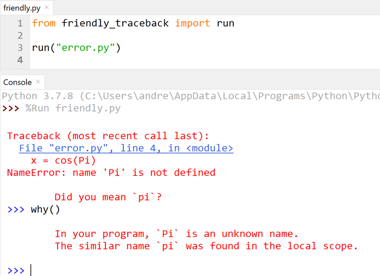 Suggestion: remove support for Friendly-traceback · Issue #1416 ...