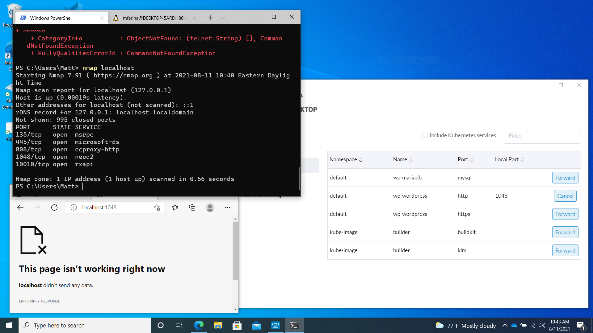 Port forwarding not working on Windows · Issue #482 · rancher-sandbox ...