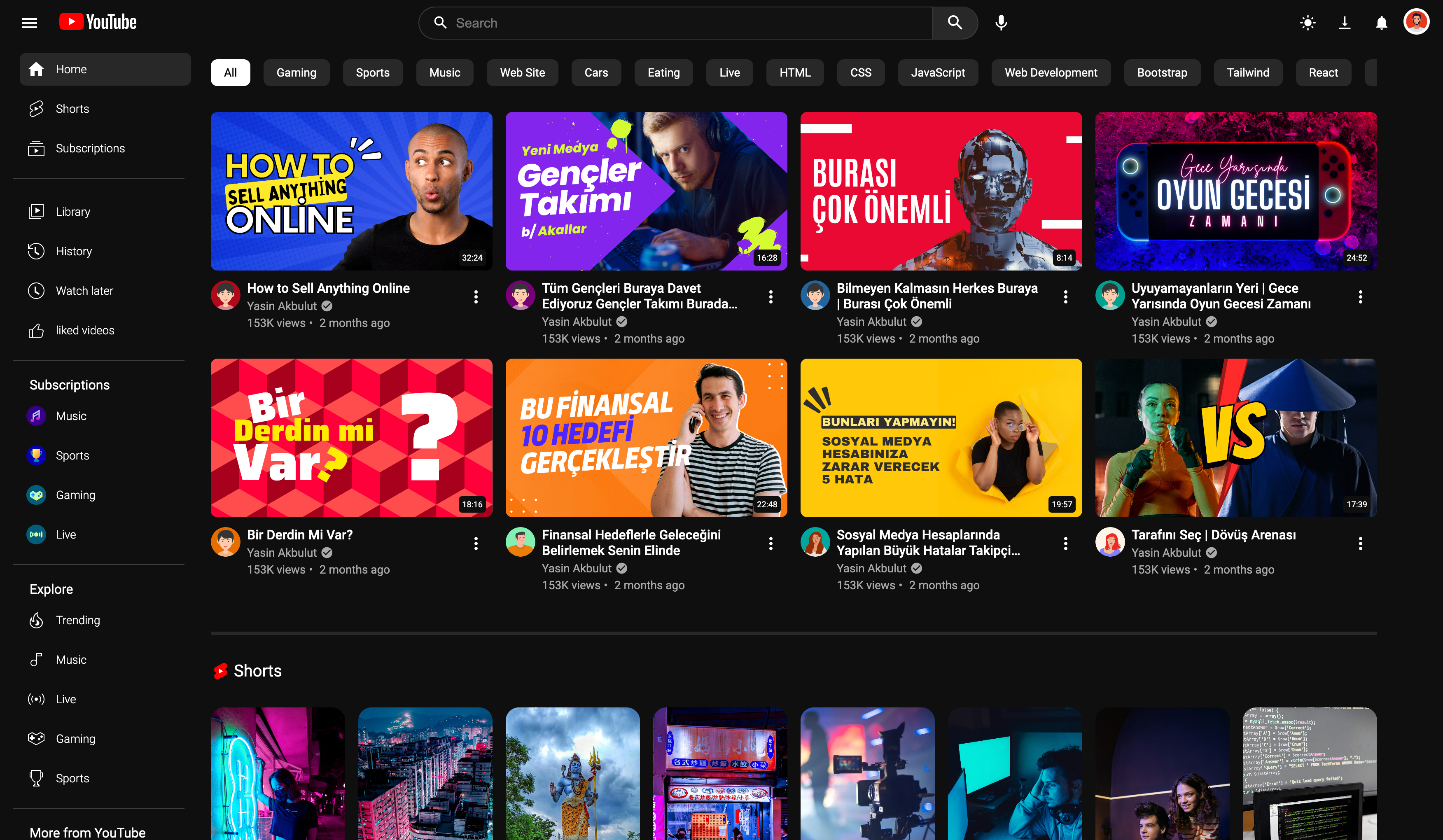 GitHub - yasinakbulut25/YouTube-Clone: I developed YouTube Clone Using ...