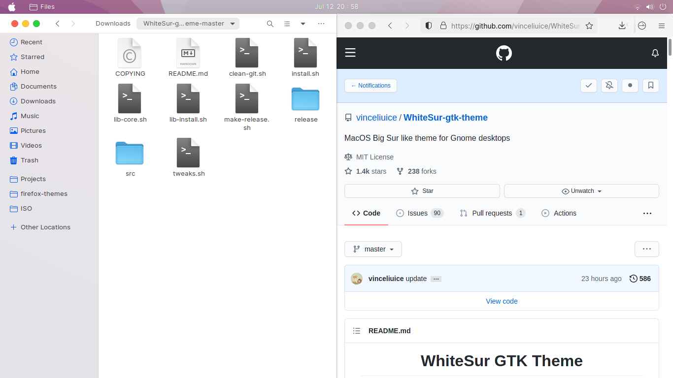 Can't auto-align Files app · Issue #359 · vinceliuice/WhiteSur-gtk ...