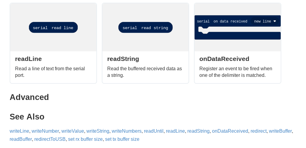 Serial documentation blocks under advanced section don't render · Issue ...