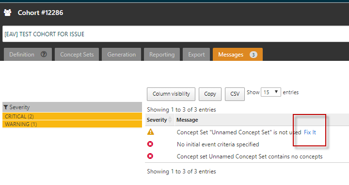 ATLAS Warnings