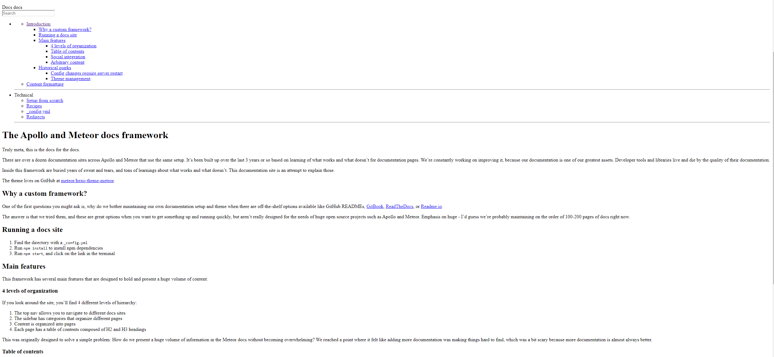 Styling missing on "documentation for the documentation" · Issue #636 ...