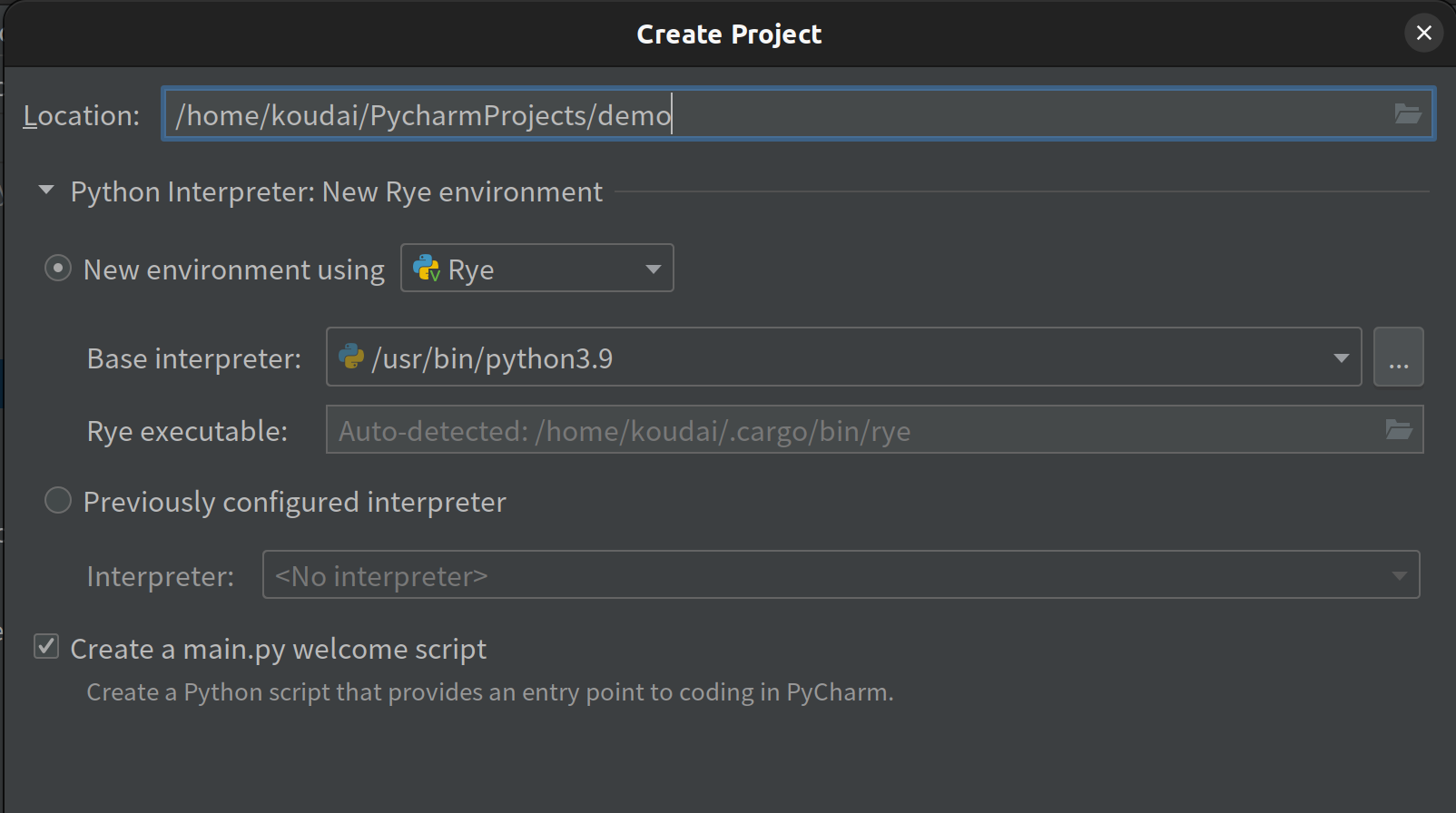 Show available Python interpreter lists for download/installation ...