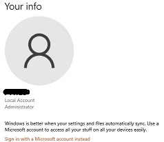Local or MS cloud account