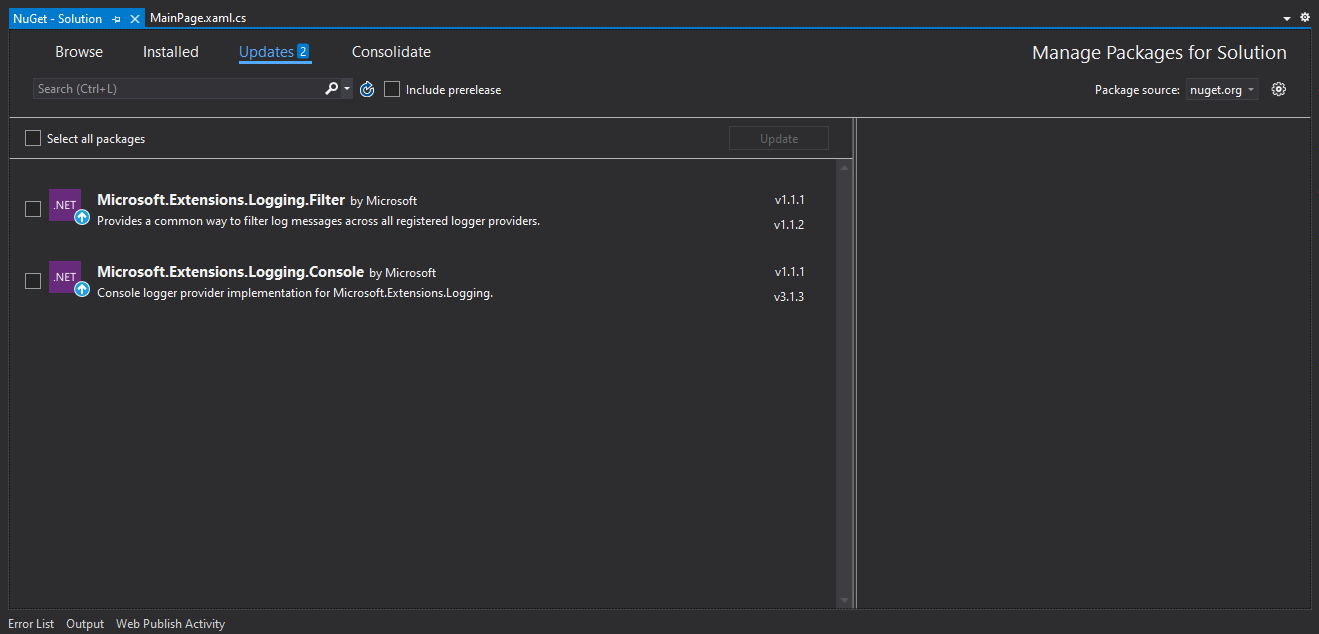 After upgrading NuGet Packages, unable to start UNO WASM project ...
