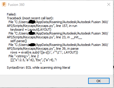 Syntax error when running · Issue #1 · misterkeebs/fusion360_scripts ...