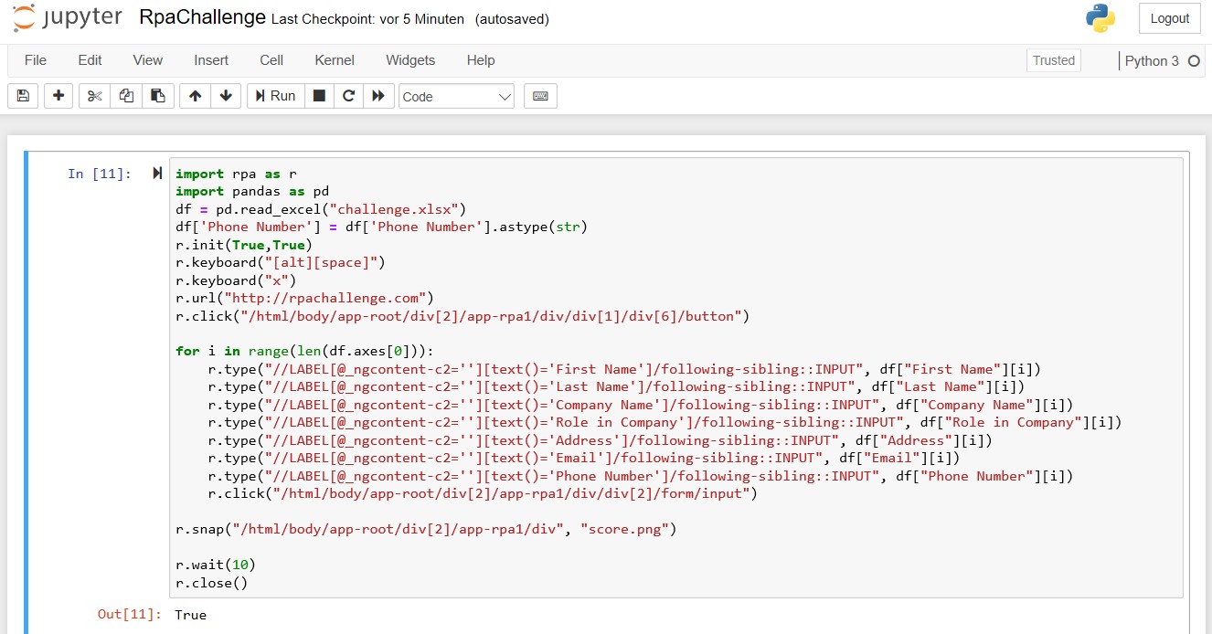 rpa using python