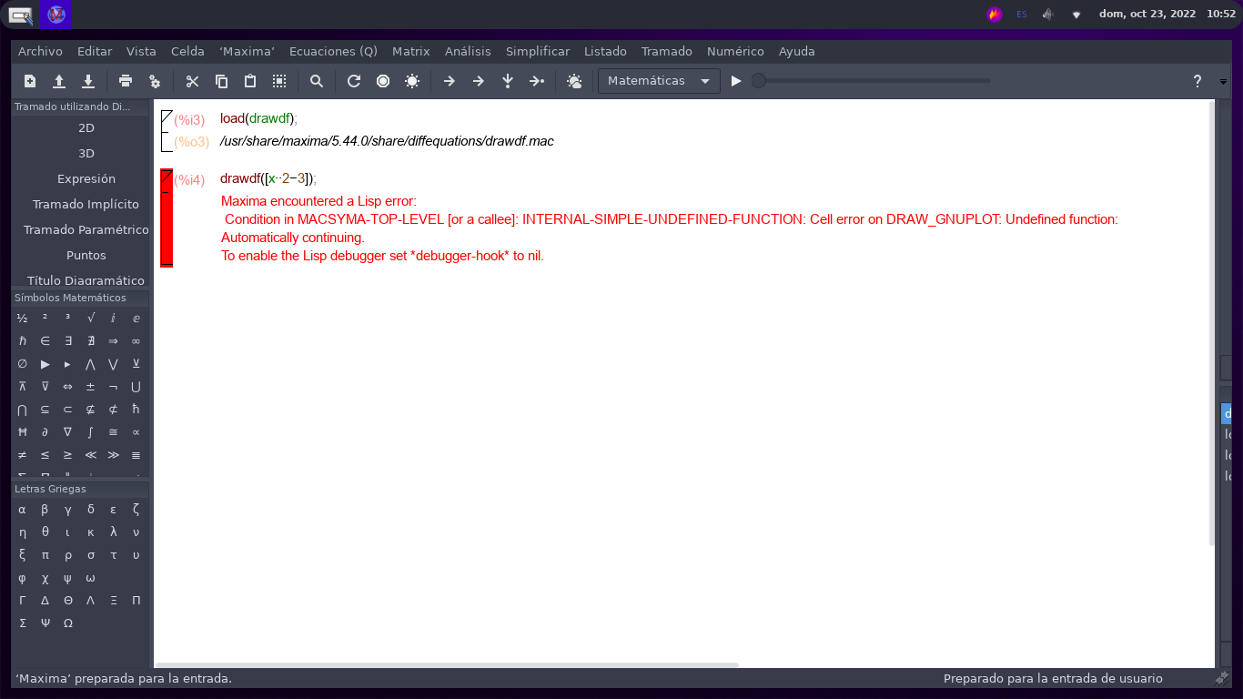 Problem using drawdf package in Maxima 5.44.0 (on Debian 11.5) compared ...