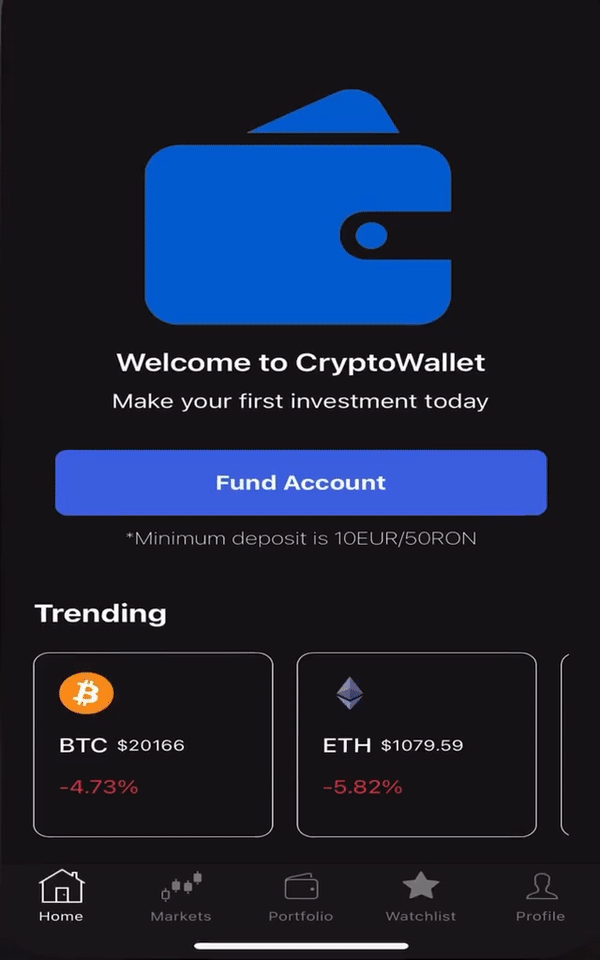 GitHub - mmpantazi/cryptowallet: Cryptocurrency wallet UI build using ...