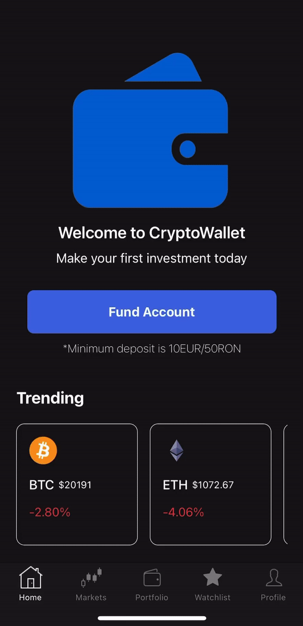 GitHub - mmpantazi/cryptowallet: Cryptocurrency wallet UI build using ...