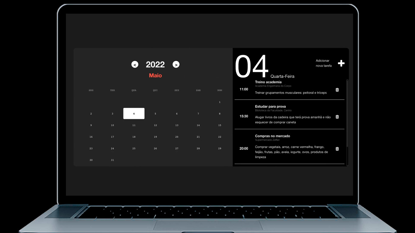 GitHub - andreaalves/calendar-app: Aplicativo web de um calendário ...