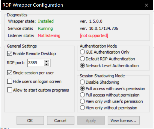 not supported [10.0.17134.706] · Issue #1190 · stascorp/rdpwrap · GitHub