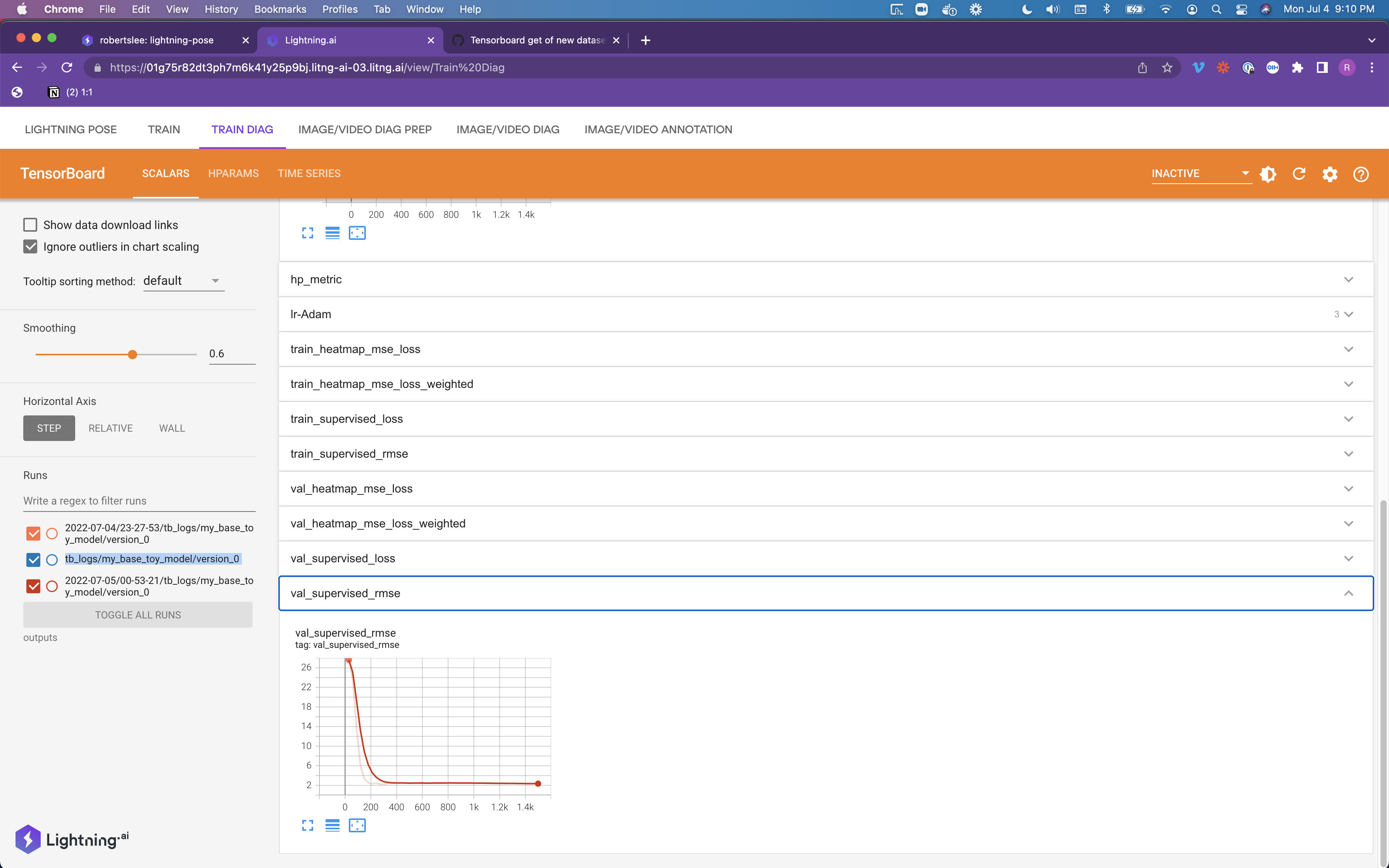 tensorboard: first output dir does not show date/time in labeling ...
