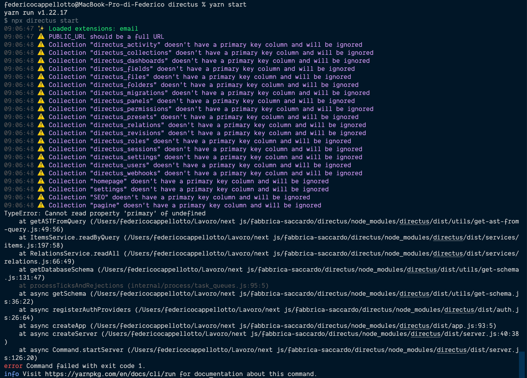 Error after upgrading to 9.1.1 · Issue #10045 · directus/directus · GitHub