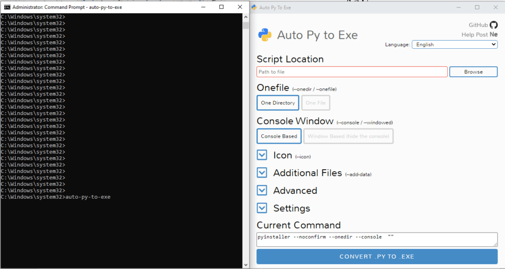 python: convert a python gui program to exe... GitHub - AngelDevIndie/Python3toExe