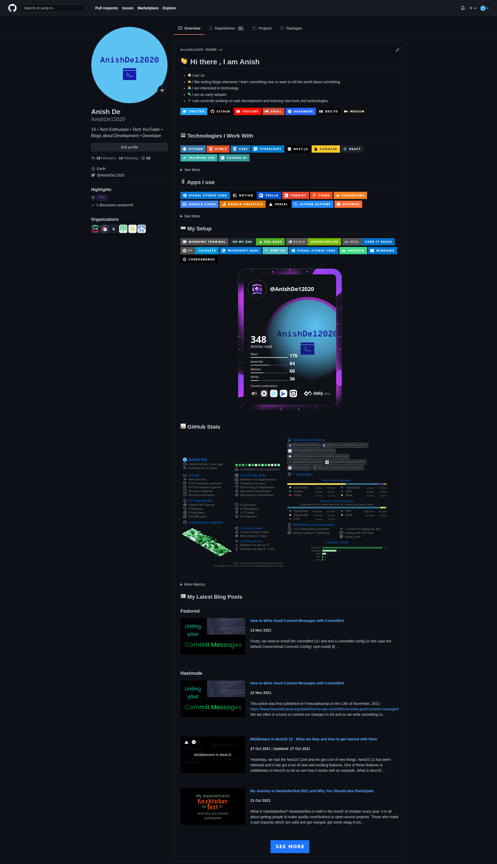 Anish De · Issue #870 · EddieHubCommunity/awesome-github-profiles · GitHub