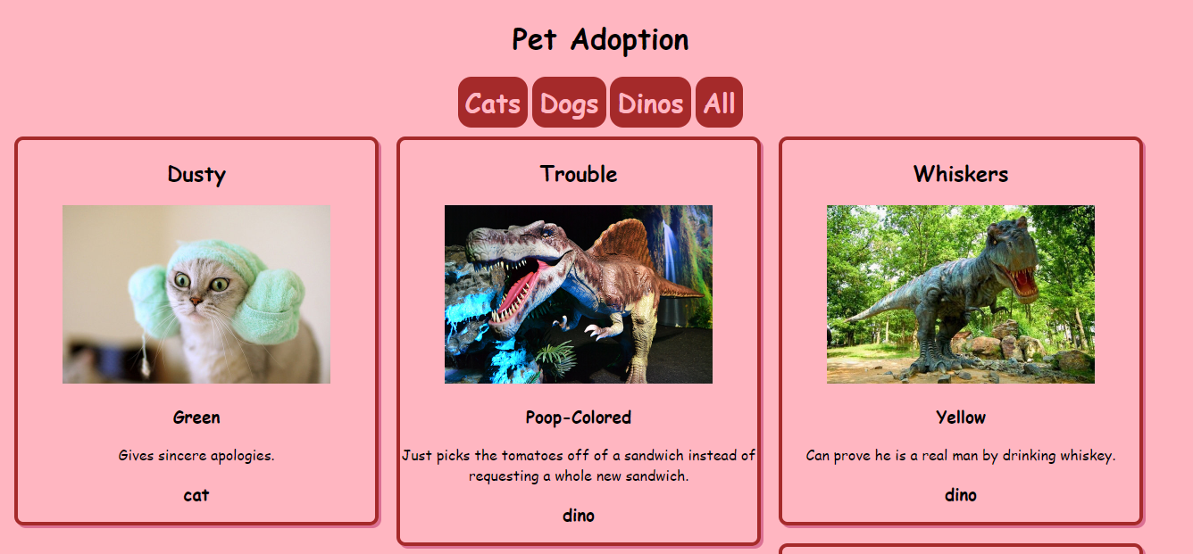 GitHub - gwynnemeeks/pet-adoption
