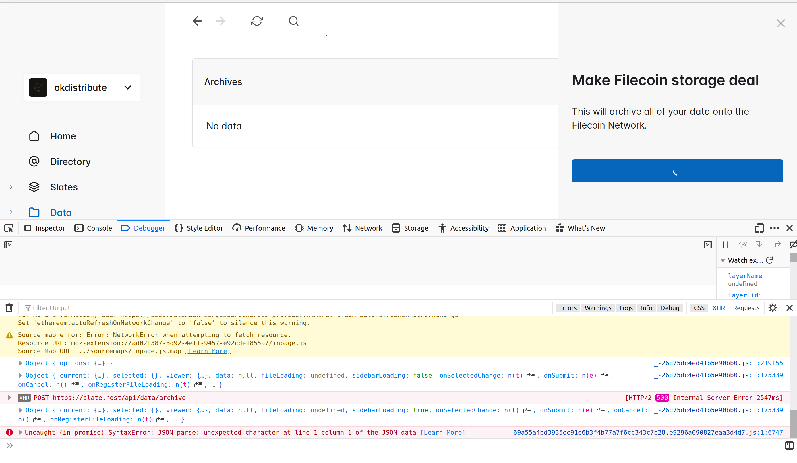 'archive' never finishes; 500 internal server error · Issue #287 ...