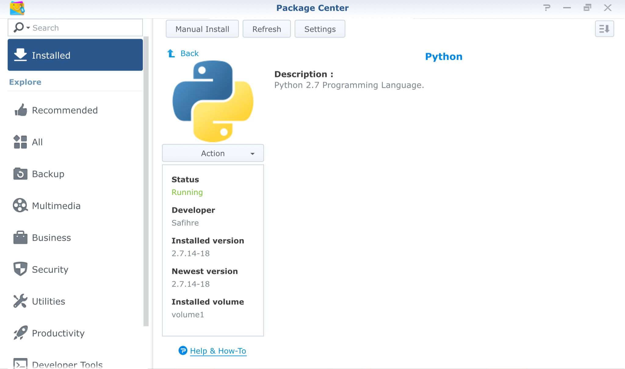 Python 2.7 installed