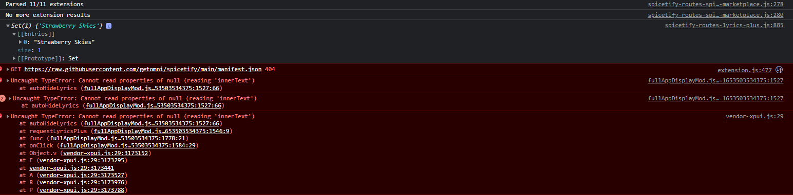 Lyrics Plus Integration Not Working fullAppDisplayMod BUG Issue 