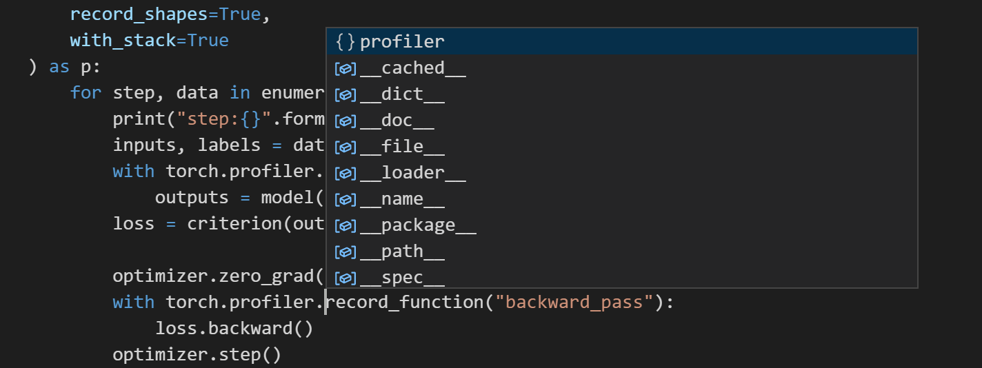 Pytorch Profiler autocomplete · Issue #1082 · microsoft/pylance-release ...