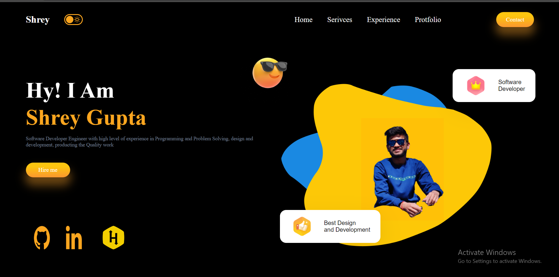 GitHub - Gupta-Shrey855/Personal-Portfolio: A personal portfolio built ...