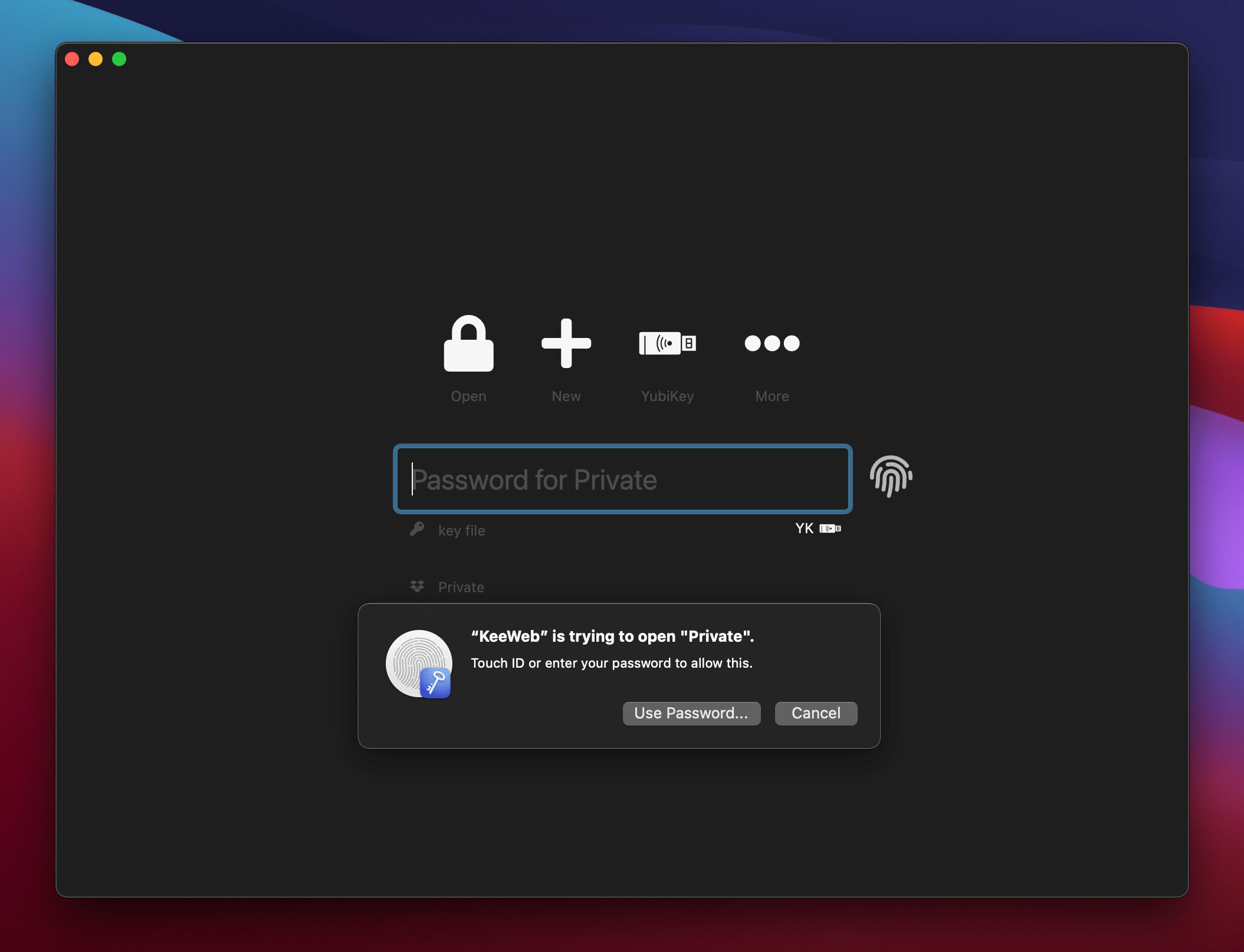 KeeWeb Touch ID