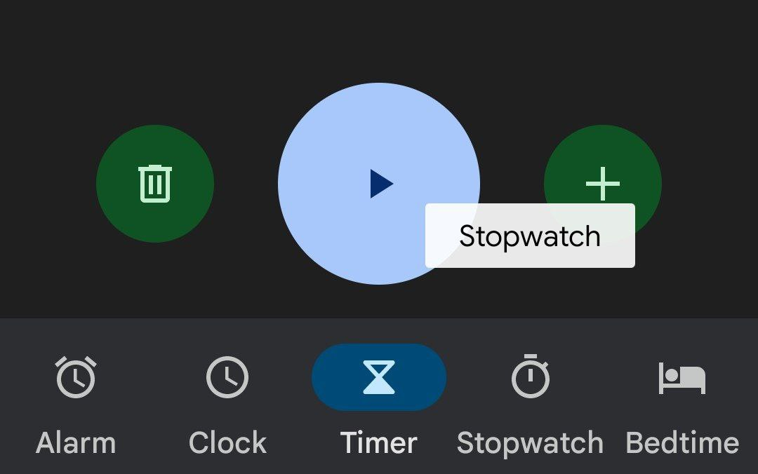 Stopwatch tooltip