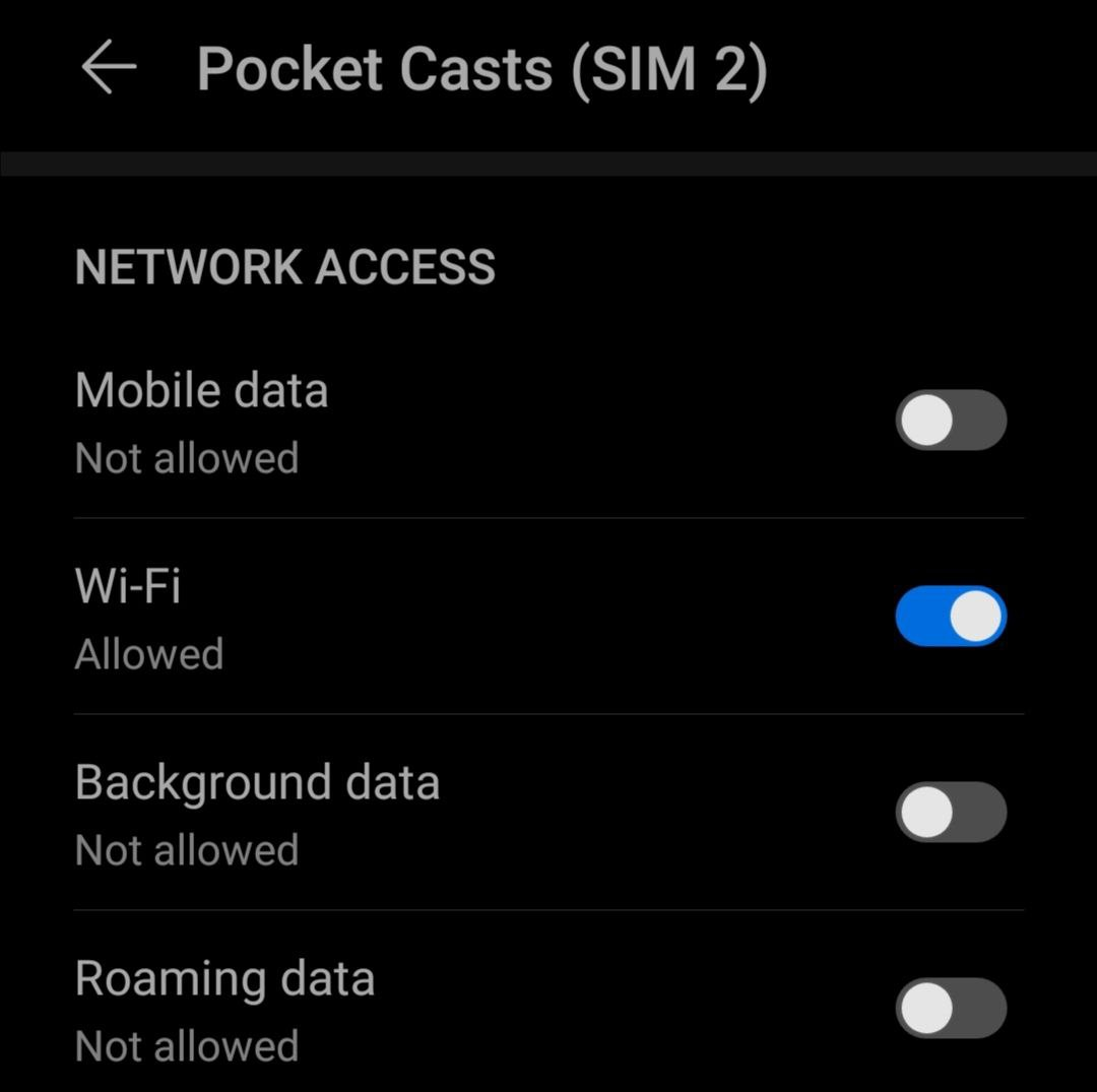 Disabled Mobile Data