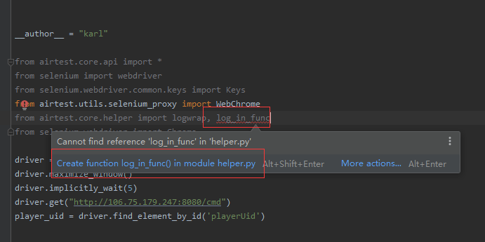 通过脚本打开网页的时候，报ImportError: cannot import name 'log_in_func' · Issue #722 ...