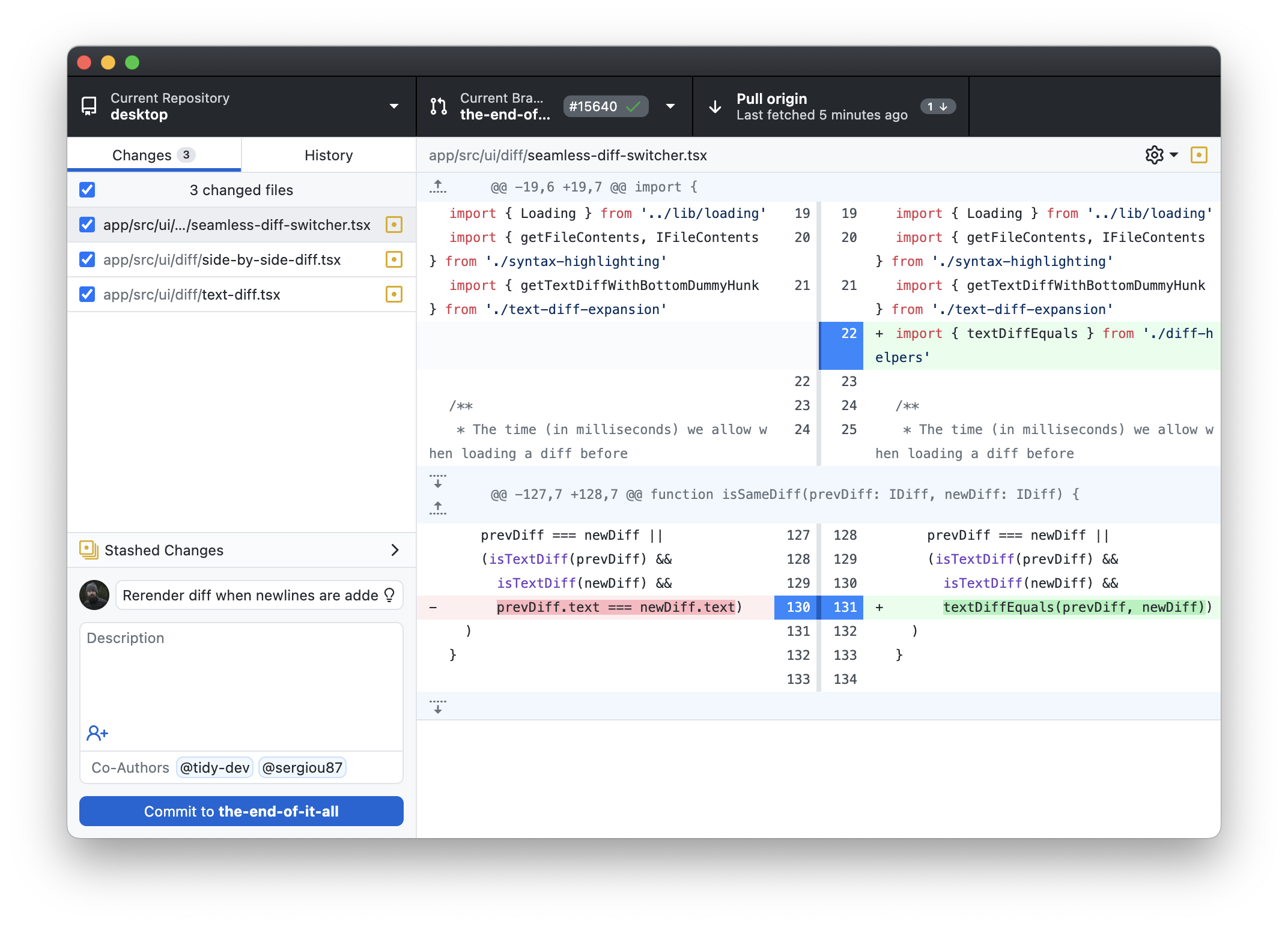 github desktop fork upstream changes