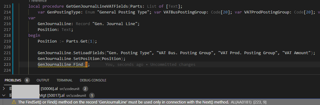 Wrong implementation AA0181: The FindSet() or Find() method on the ...