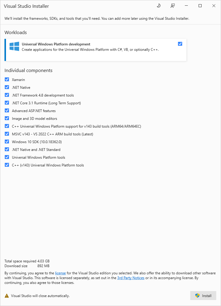 visual-studio-17-5-0-pre-2-0-wants-to-install-additional-components