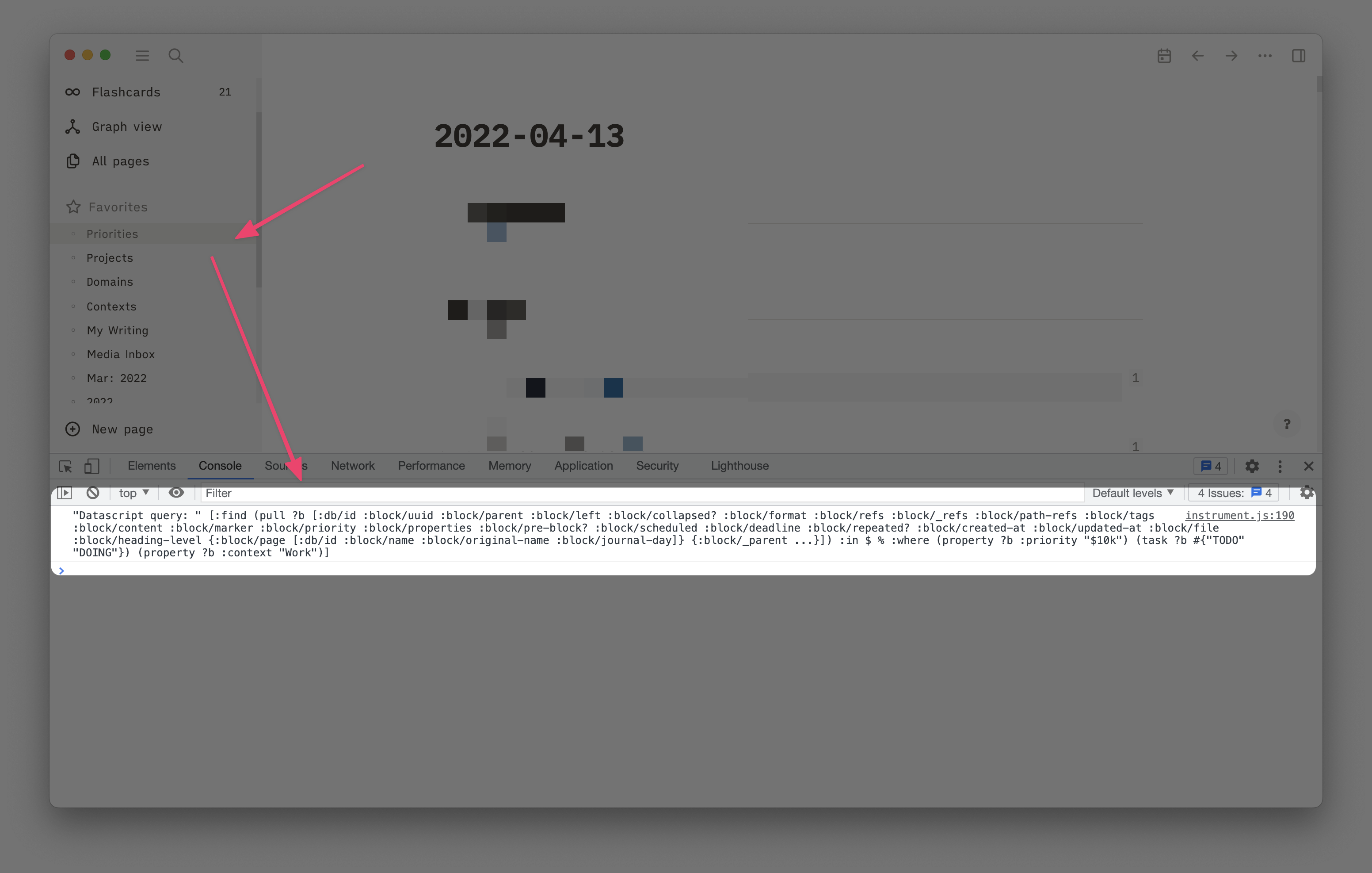 Logseq freezes, goes blank, then crashes when loading a page with 8 ...