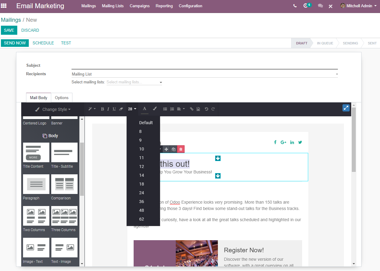 Wishlist Mass Mailing Ability To Fill In Custom Font Size In