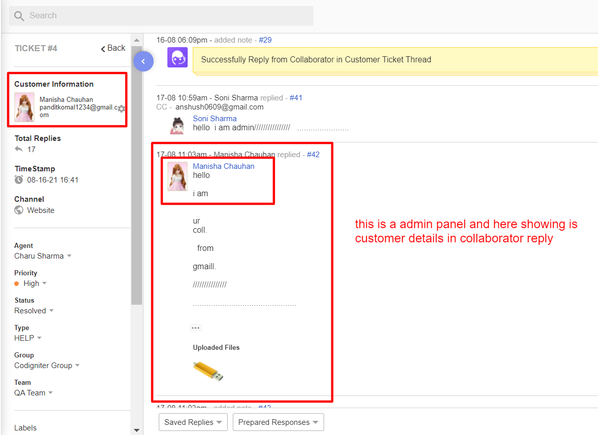 Reply from collaborator gmail so collaborator name is not showing ...
