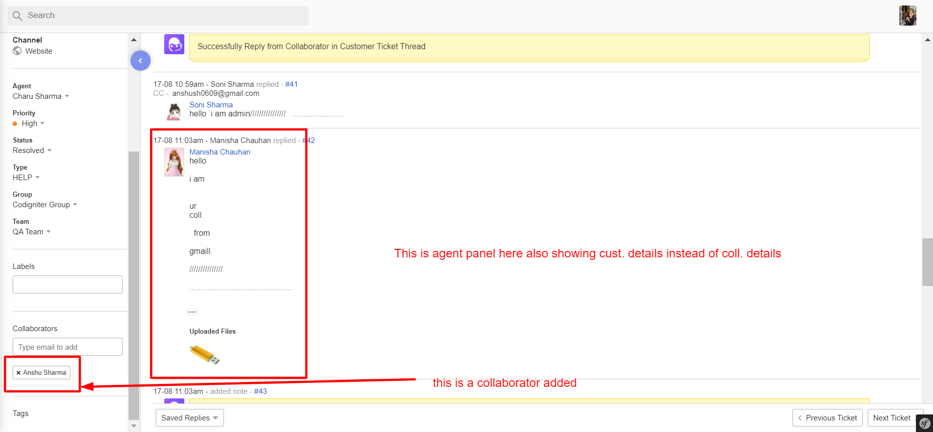 Reply from collaborator gmail so collaborator name is not showing ...