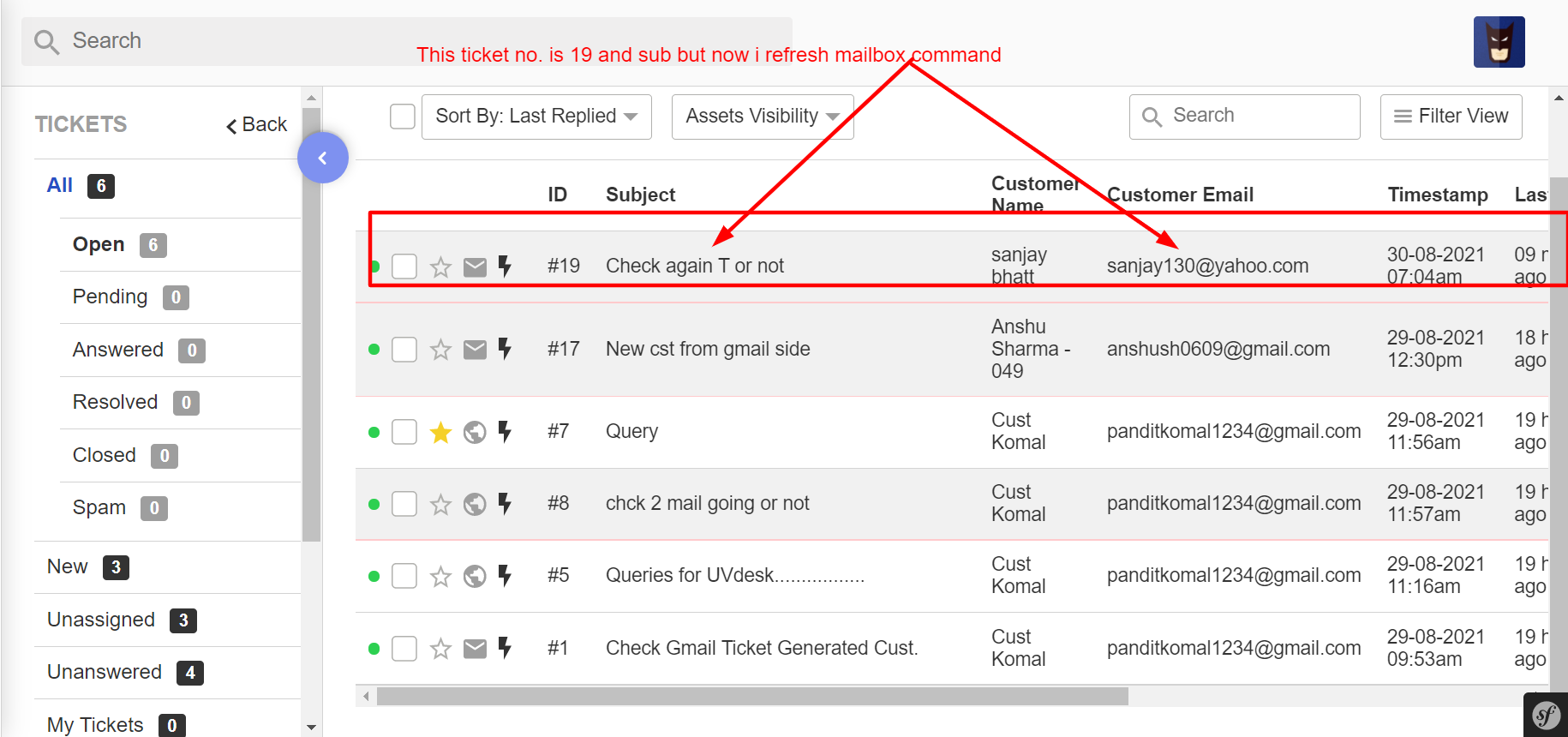 When Create Customer from gmail side and after remove customer from