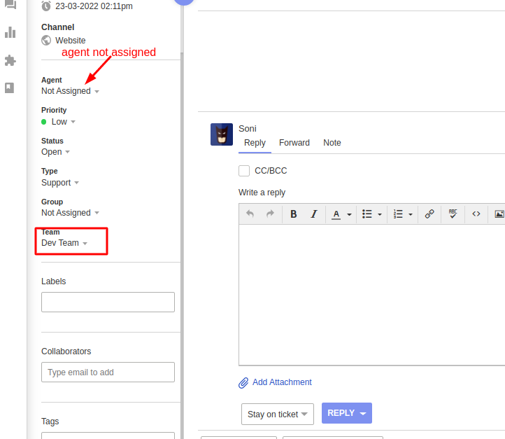 When used group access of agent and click on ticket after showing an ...