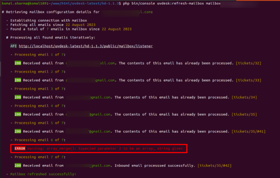 When create a new ticket from email side with add a cc after that
