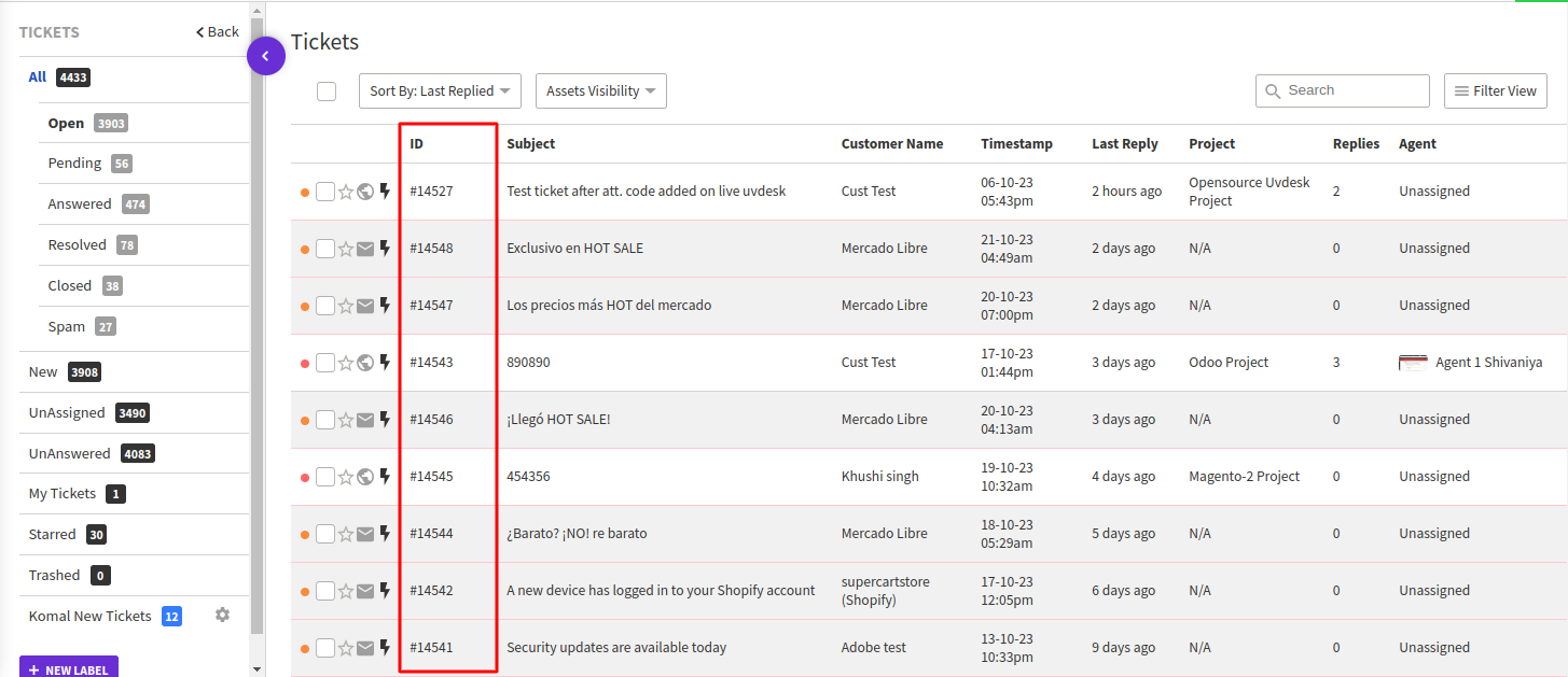 On admin prestashop helpdesk: Ticket list should be shown a last reply ...