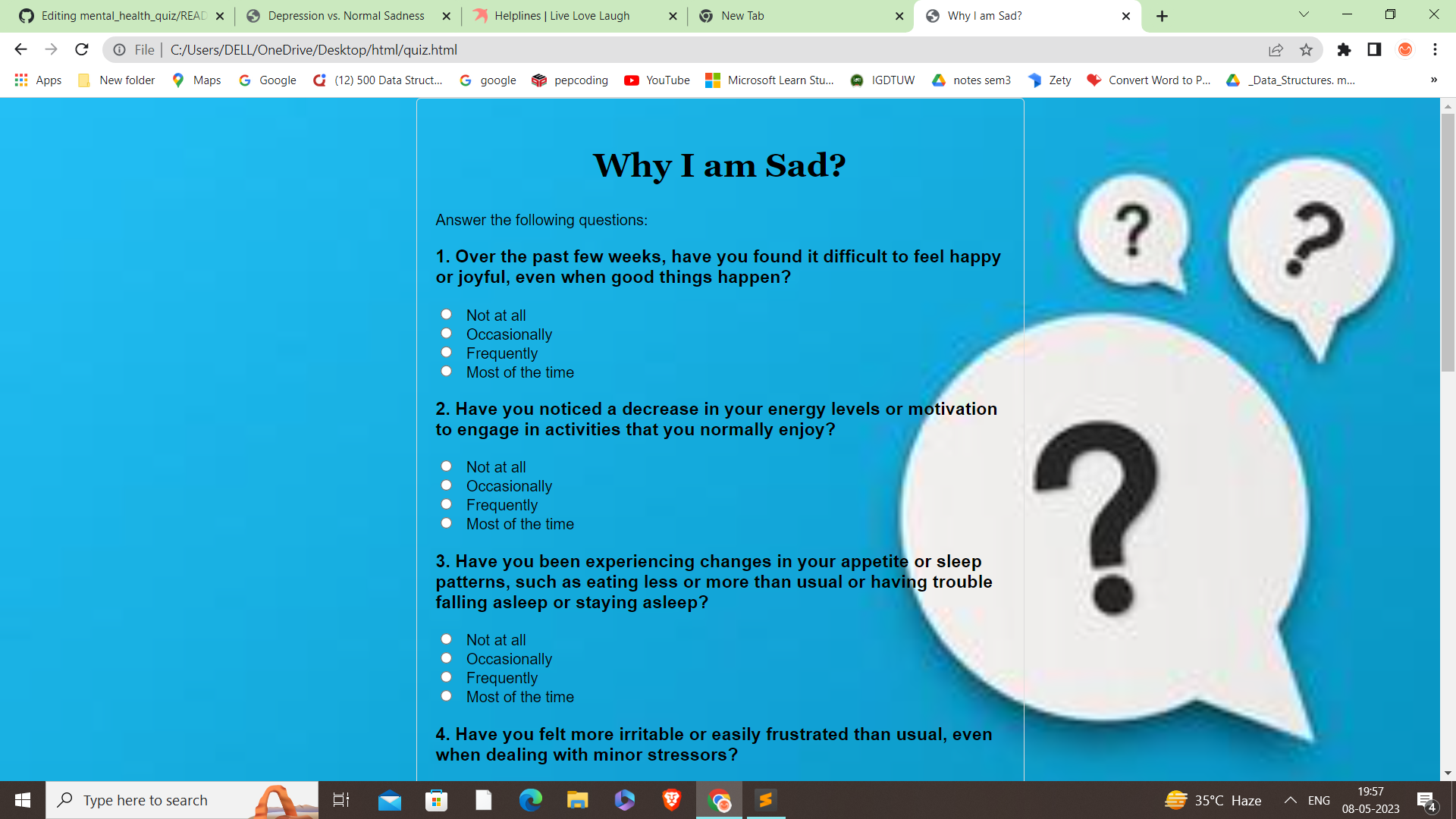 GitHub Riyaghalyan/mental_health_quiz