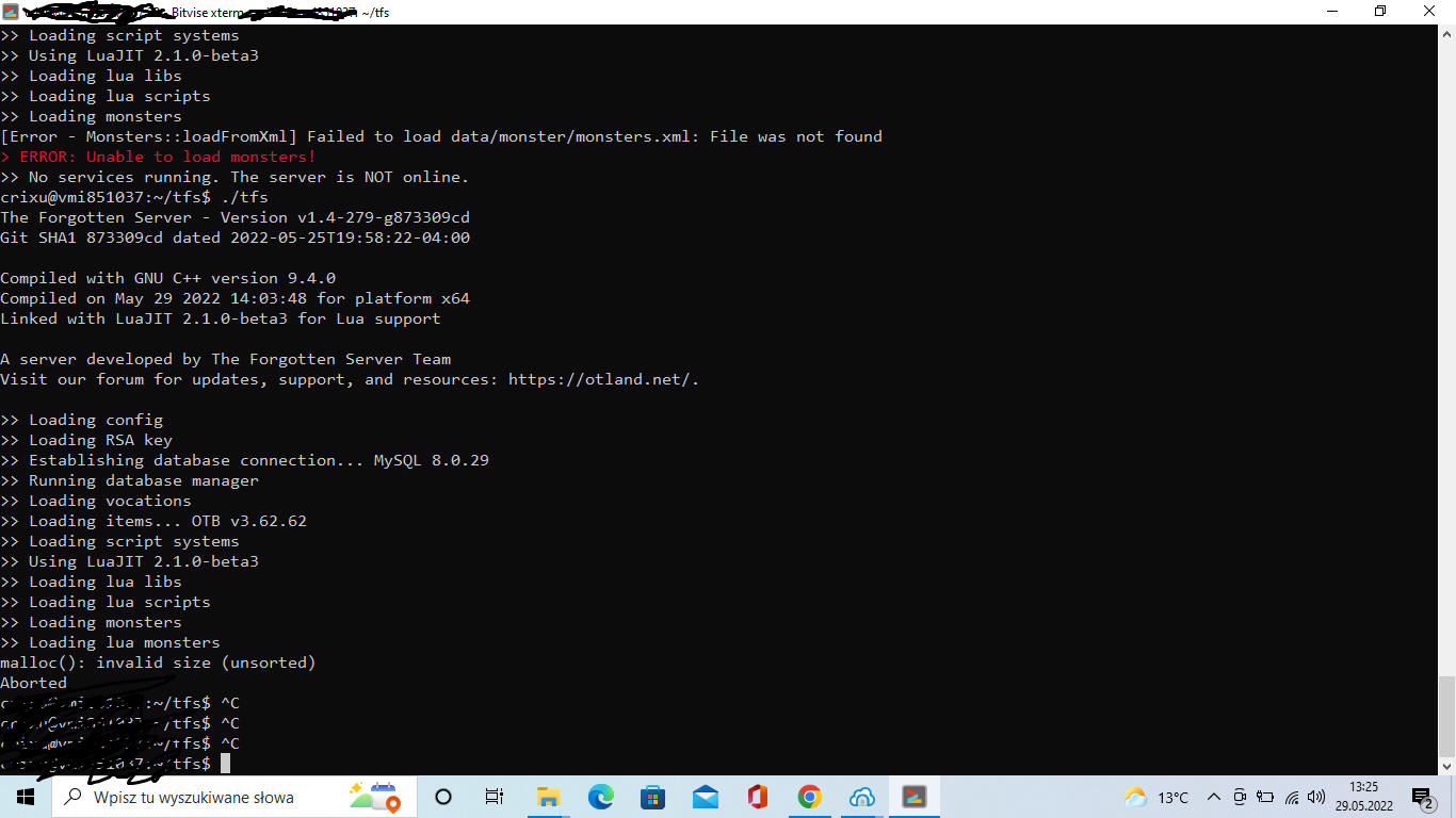 malloc(): invalid size (unsorted) · Issue #4147 · otland ...