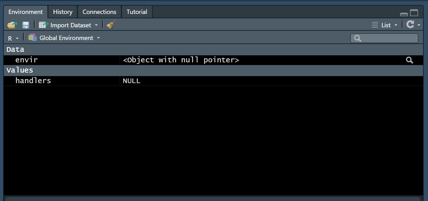Environmental pane in R display abnormal · Issue 8834 · rstudio