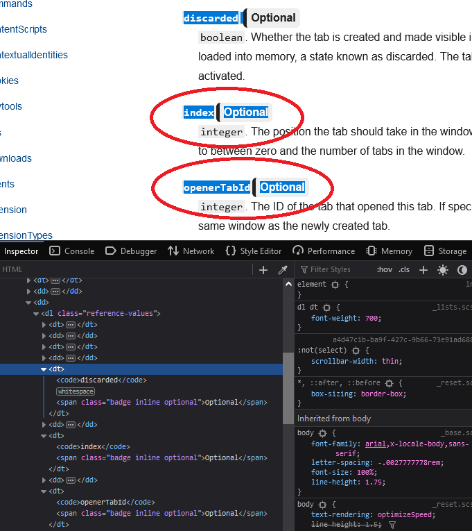 Double-clicking highlights two words instead of one in "Parameters ...